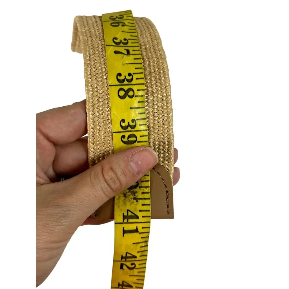 Women's Tan Straw Colored Stretch Waist Belt- Plastic Buckle- Coastal 41